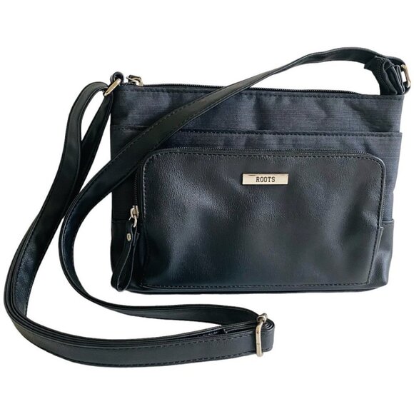 Roots Handbags - Roots Crossbody Shoulder bag Black And Navy​​​​​​​​​